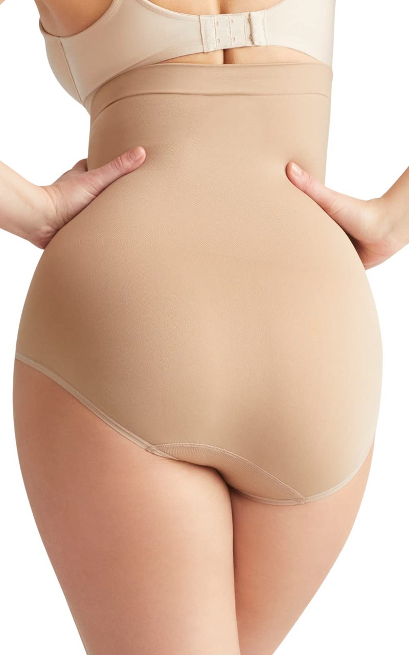 Yummie Women's Seamless Solutions High Waist Shaping Brief, Almond, S/M - Image 2